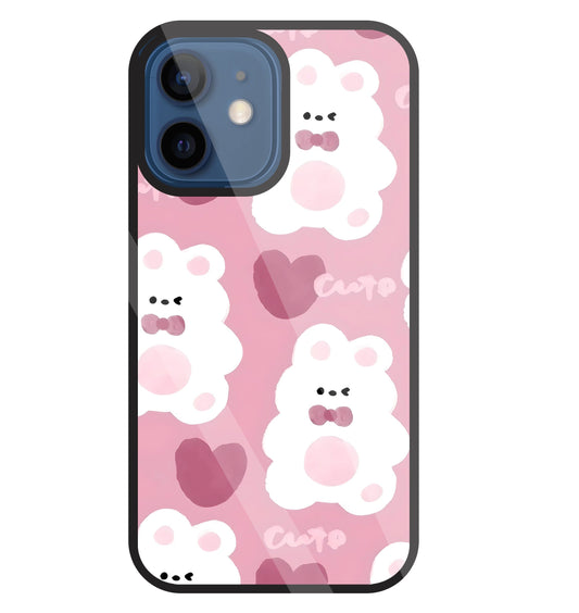Rabbit With Heart Glass Case For Apple iPhone 12 Mini
