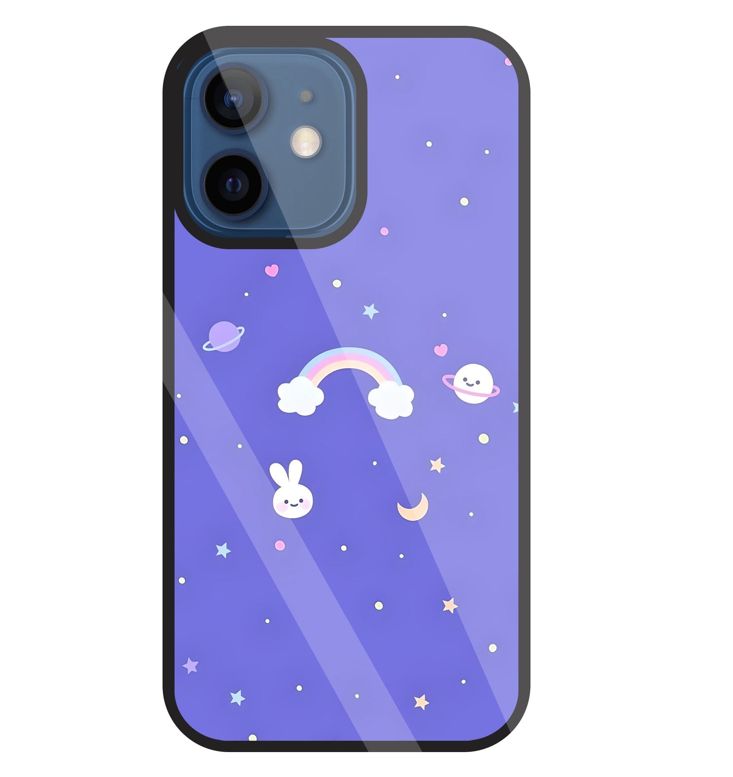 Rainbow with stars Glass Case For Apple iPhone 12 Mini