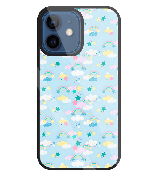Small Rainbows Glass Case For Apple iPhone 12 Mini