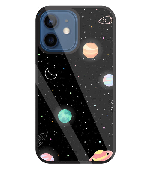 Space Galaxy Glass Case For Apple iPhone 12 Mini