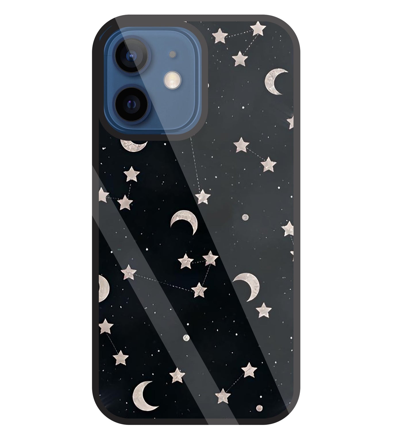 Star And Hulf Moon Space Glass Case For Apple iPhone 12 Mini