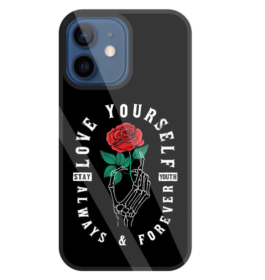 Stay Youth Love Glass Case For Apple iPhone 12 Mini