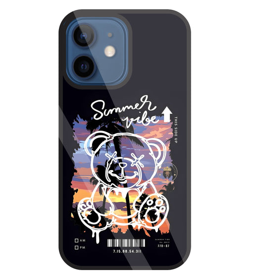 Summer Vibe Bear Glass Case For Apple iPhone 12 Mini