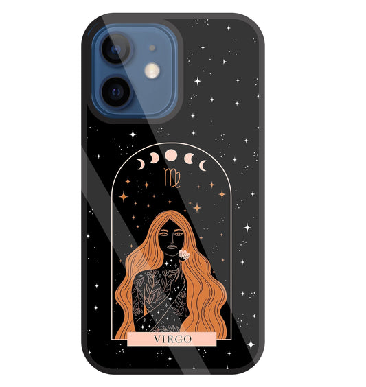 Virgo Black Glass Case For Apple iPhone 12 Mini