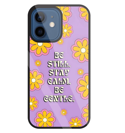 Yellow Flowers With Quotes Glass Case For Apple iPhone 12 Mini