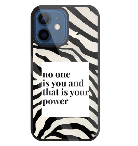 Zebra pattern with quote Glass Case For Apple iPhone 12 Mini