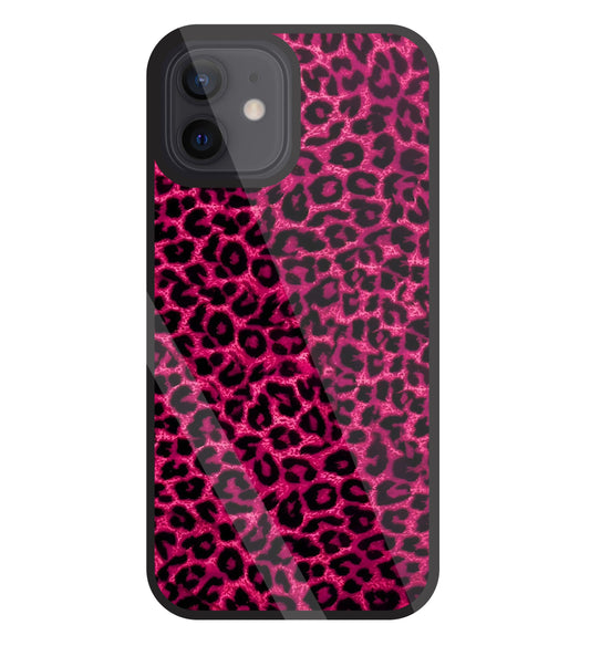 Pink Leopard Glass Case For Apple iPhone 12