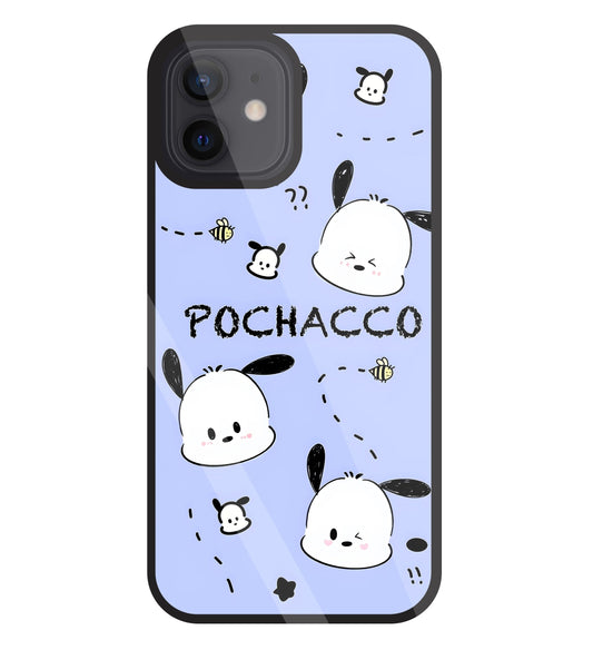 Pochacco Puppy Levender Glass Case For Apple iPhone 12