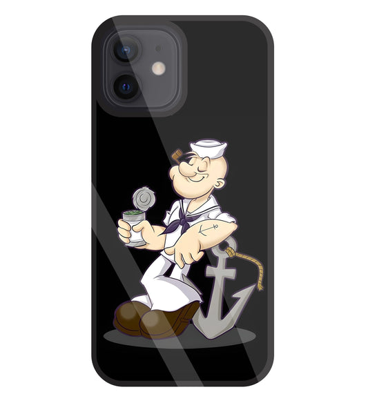Popeye The Sailor Glass Case For Apple iPhone 12