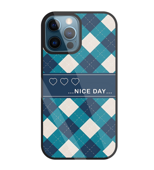 Argyle sweater pattern Glass Case For Apple iPhone 12 Pro