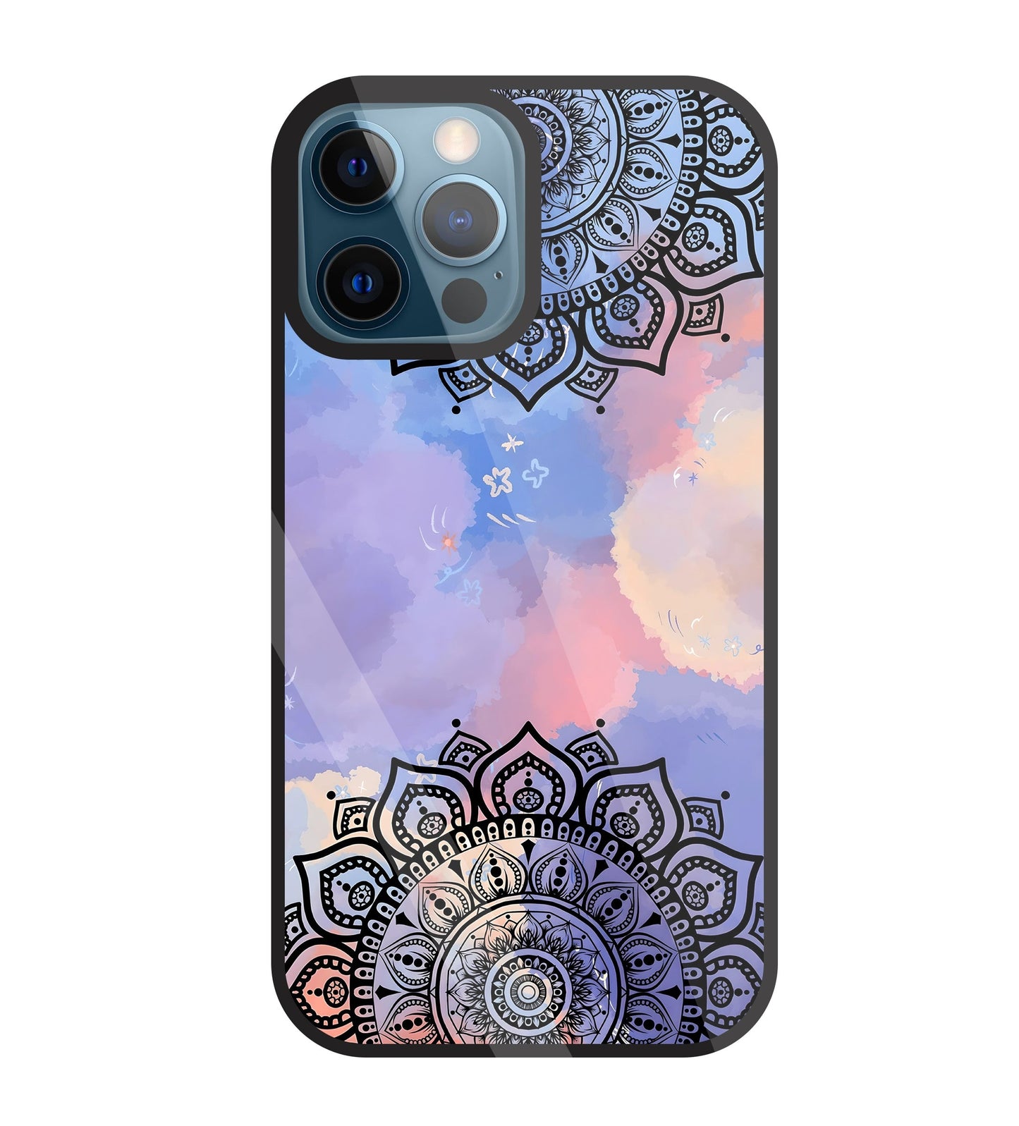 Colorful Mandala Pattern Glass Case For Apple iPhone 12 Pro