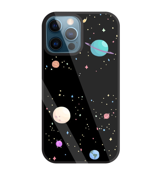 Colorful Space Glass Case For Apple iPhone 12 Pro
