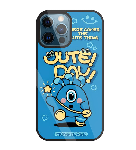 Cute Day! Monsterse Blue Glass Case For Apple iPhone 12 Pro