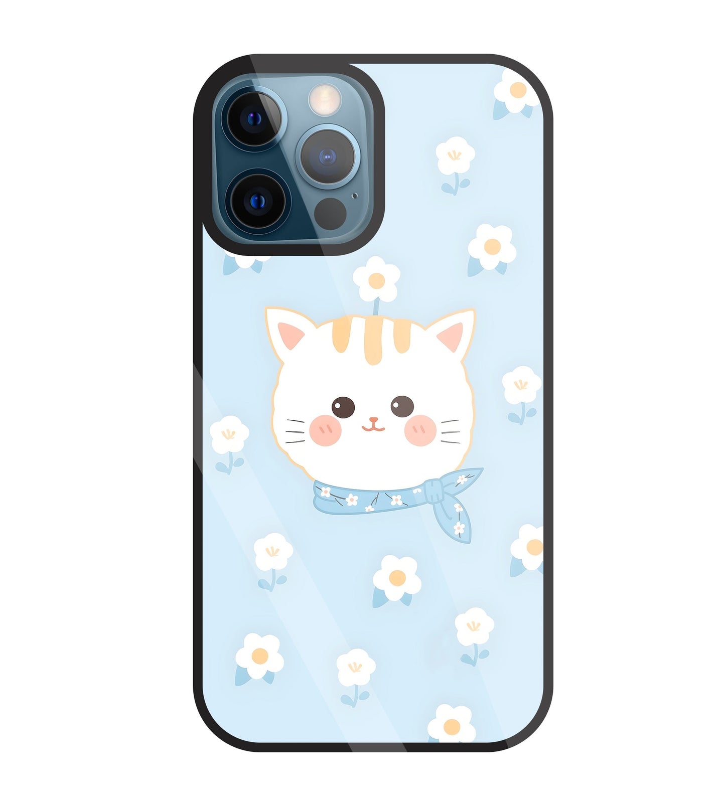 Cute Kitten Glass Case For Apple iPhone 12 Pro