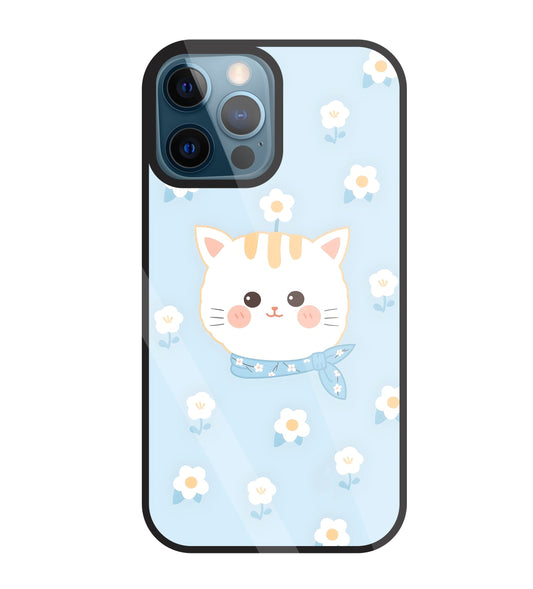 Cute Kitten Glass Case For Apple iPhone 12 Pro