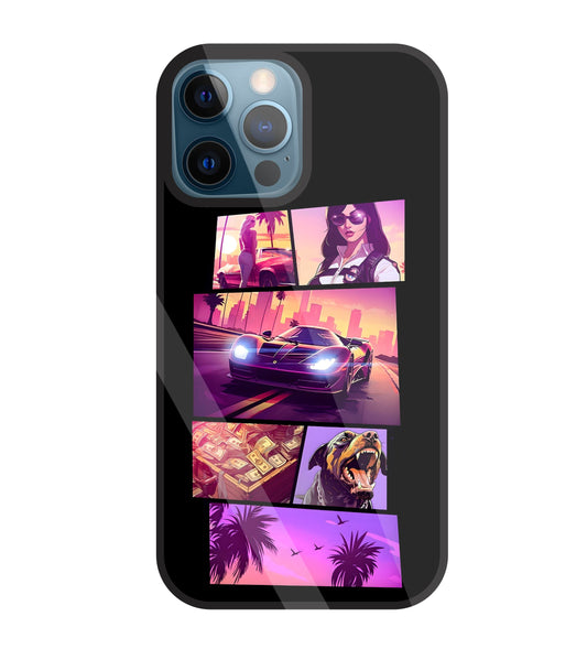 GTA 6 Glass Case For Apple iPhone 12 Pro