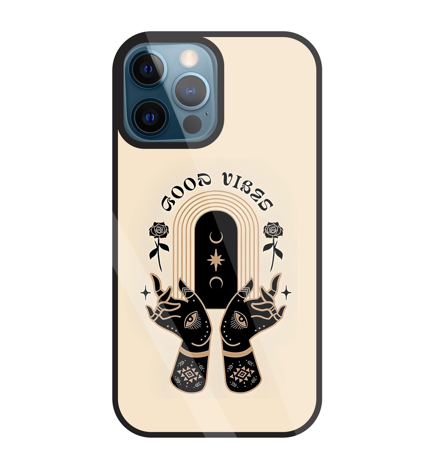 Good Vibes Hands Glass Case For Apple iPhone 12 Pro