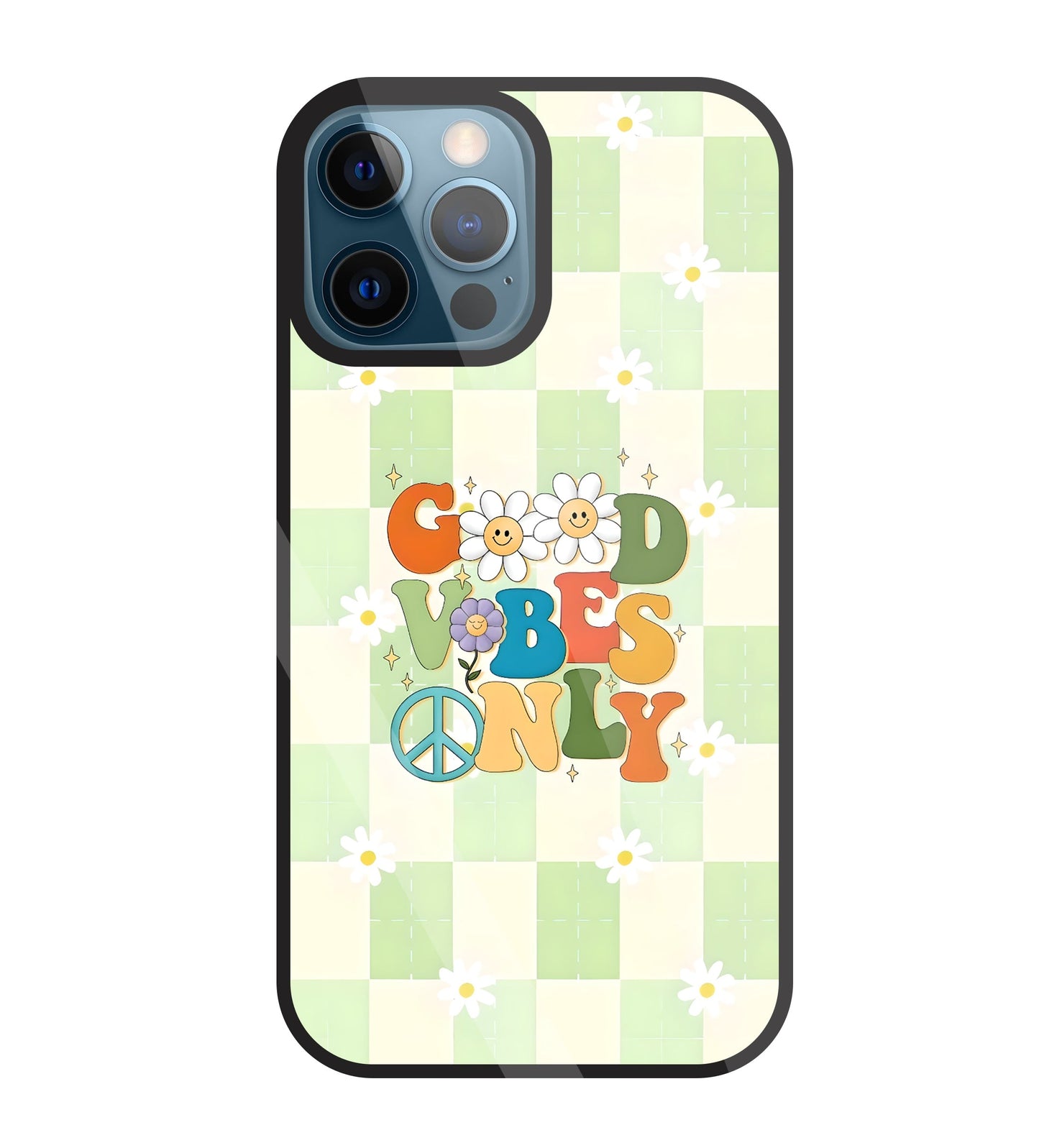 Good Vibes Only Glass Case For Apple iPhone 12 Pro