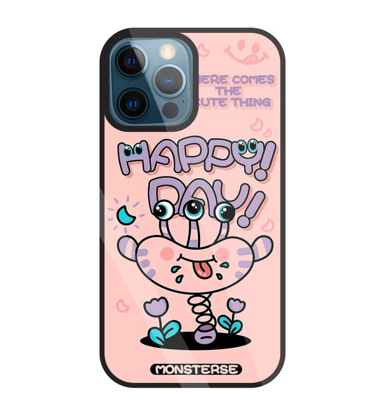 Happy Day Monsterse Pink Glass Case For Apple iPhone 12 Pro