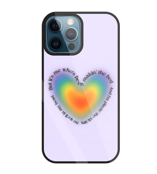 Heart With Neon Colour Glass Case For Apple iPhone 12 Pro