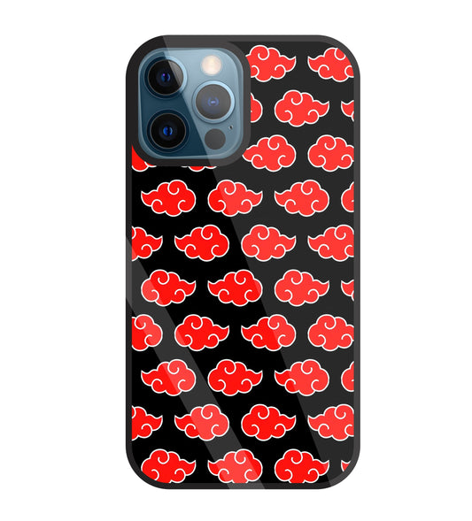 Japanese Clouds Seamless Pattern Glass Case For Apple iPhone 12 Pro