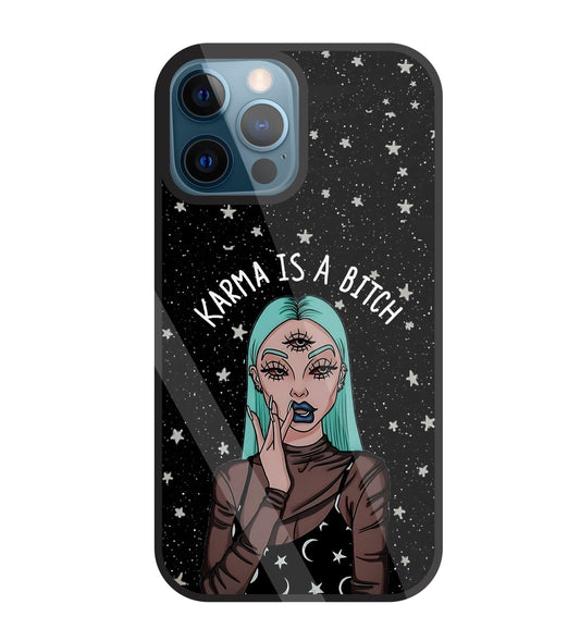 Karma Is A Bitch Glass Case For Apple iPhone 12 Pro