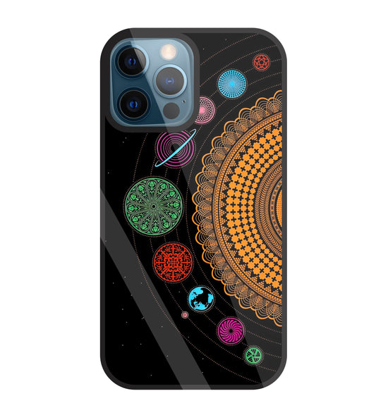 Mandala Patterns Universe Glass Case For Apple iPhone 12 Pro