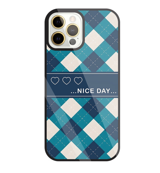 Argyle sweater pattern Glass Case For Apple iPhone 12 Pro Max