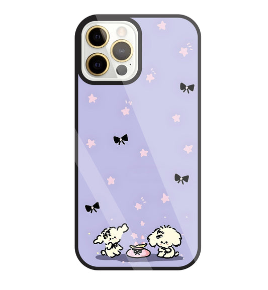 Black Ribbon With Stars Glass Case For Apple iPhone 12 Pro Max