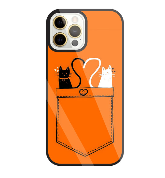 Black And White Cat In Pocket Glass Case For Apple iPhone 12 Pro Max