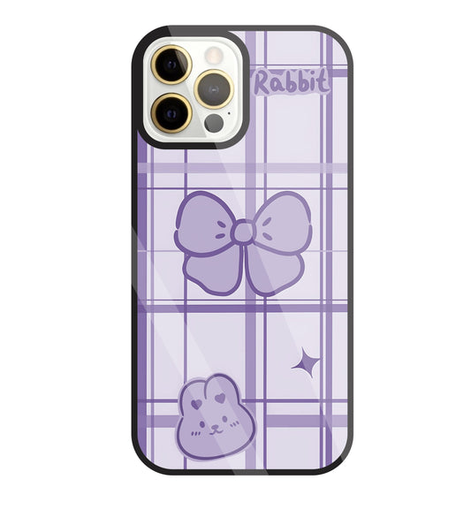 Butterfly Checked Pattern Glass Case For Apple iPhone 12 Pro Max