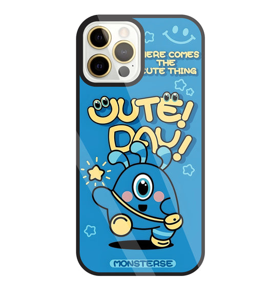 Cute Day! Monsterse Blue Glass Case For Apple iPhone 12 Pro Max