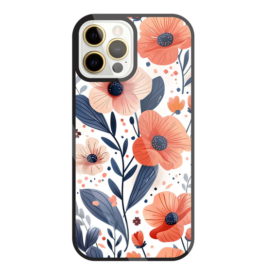 Daisy Flower Water Color Vintage Glass Case For Apple iPhone 12 Pro Max