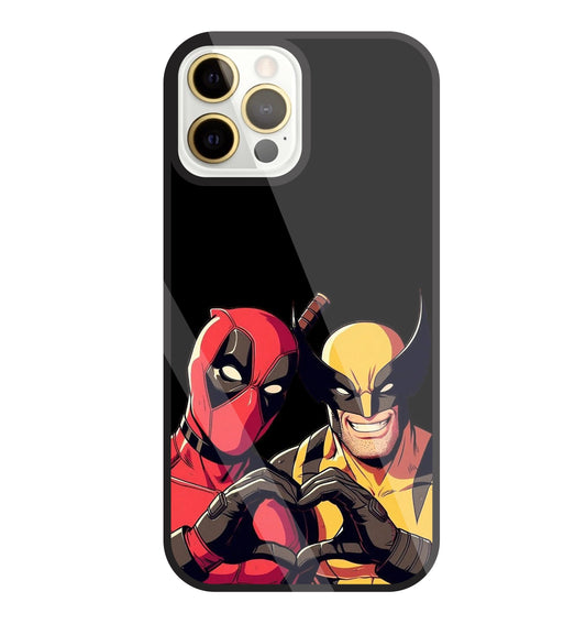 Deadpool And Wolverine Glass Case For Apple iPhone 12 Pro Max