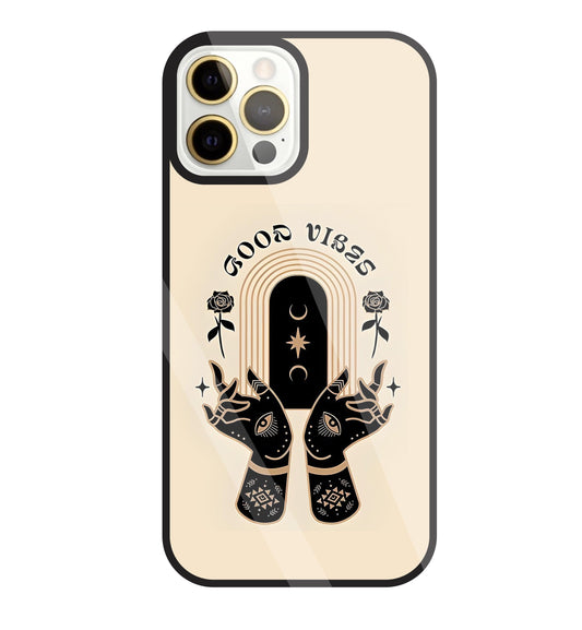Good Vibes Hands Glass Case For Apple iPhone 12 Pro Max