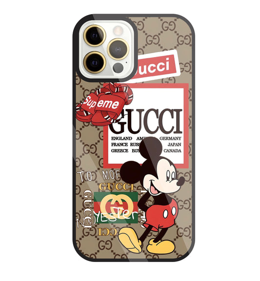 Gucci Mickey Glass Case For Apple iPhone 12 Pro Max