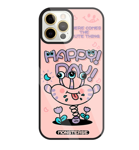 Happy Day Monsterse Pink Glass Case For Apple iPhone 12 Pro Max