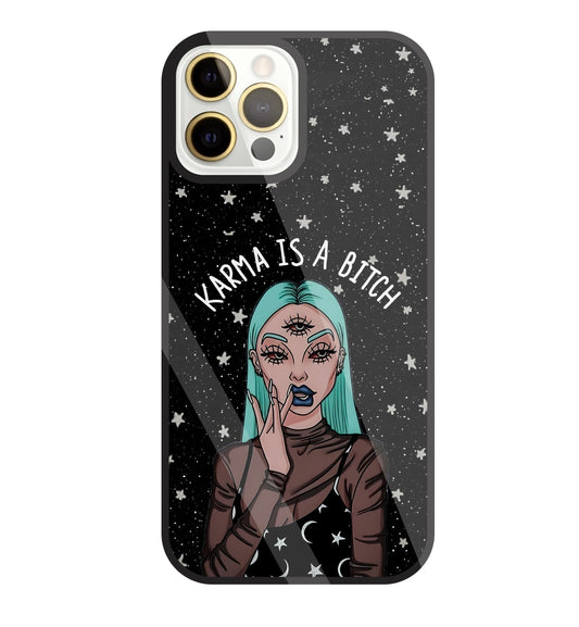 Karma Is A Bitch Glass Case For Apple iPhone 12 Pro Max