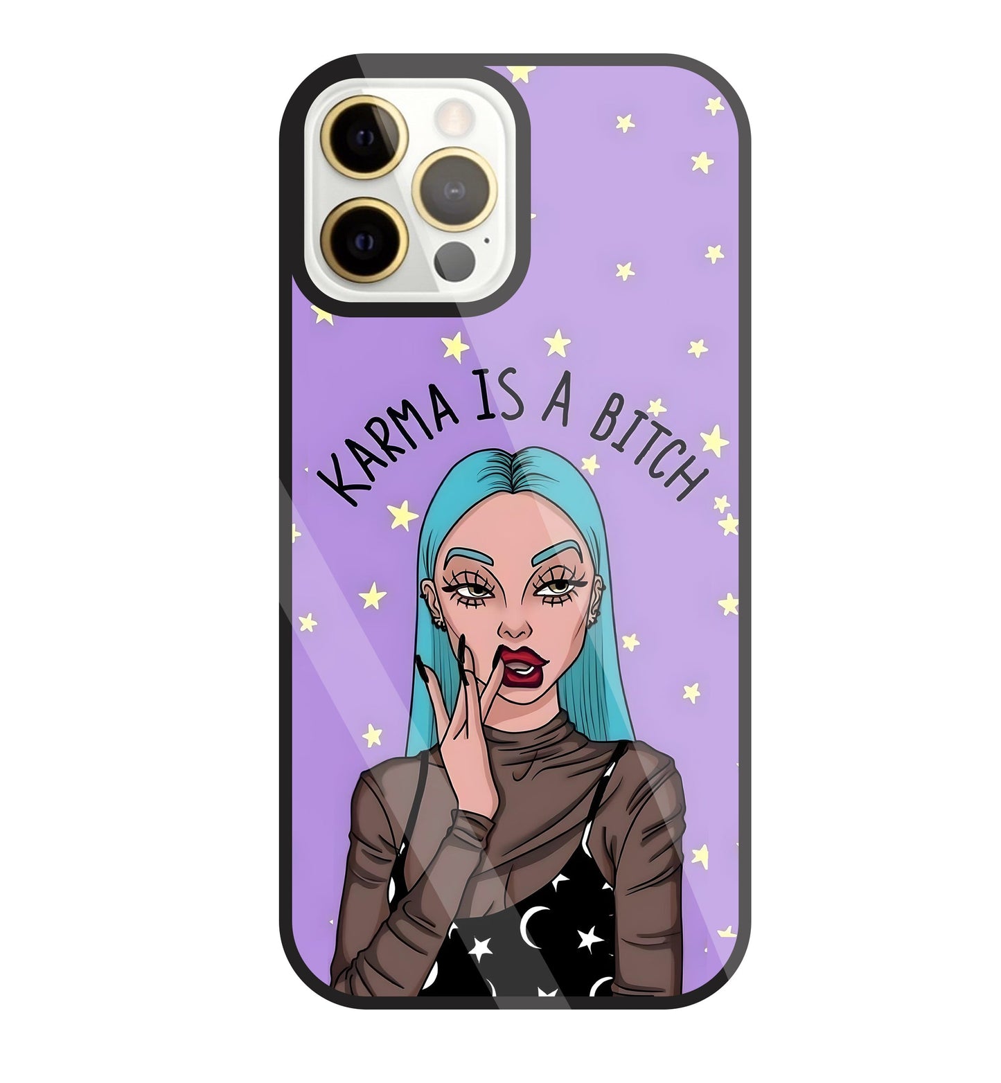 Karma is a Bitch Levender Glass Case For Apple iPhone 12 Pro Max
