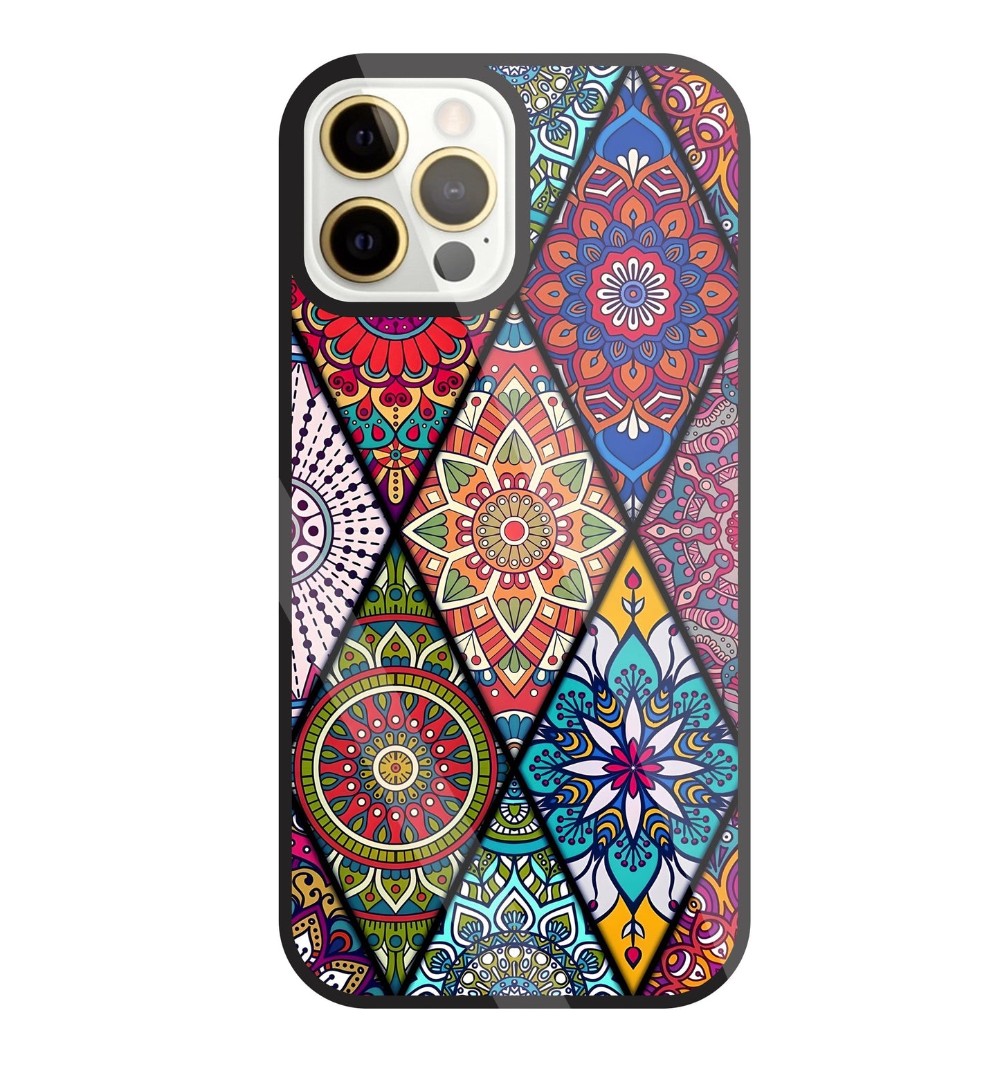 Mandala Patterns Colourful Glass Case For Apple iPhone 12 Pro Max