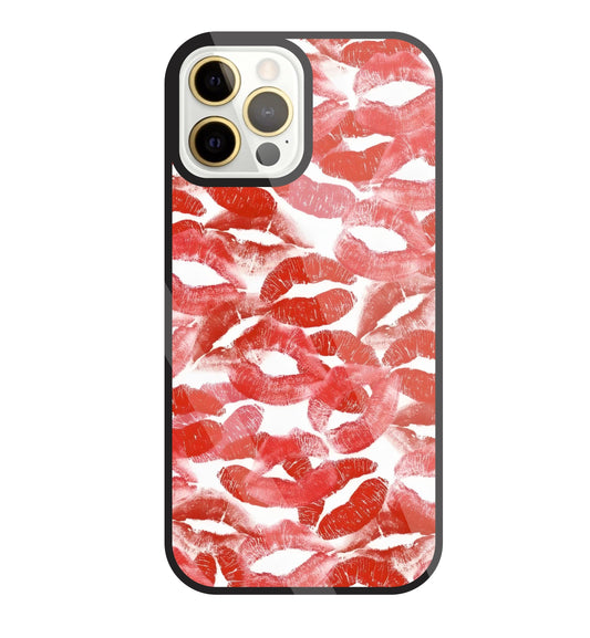 Multi Lips Kisses Glass Case For Apple iPhone 12 Pro Max