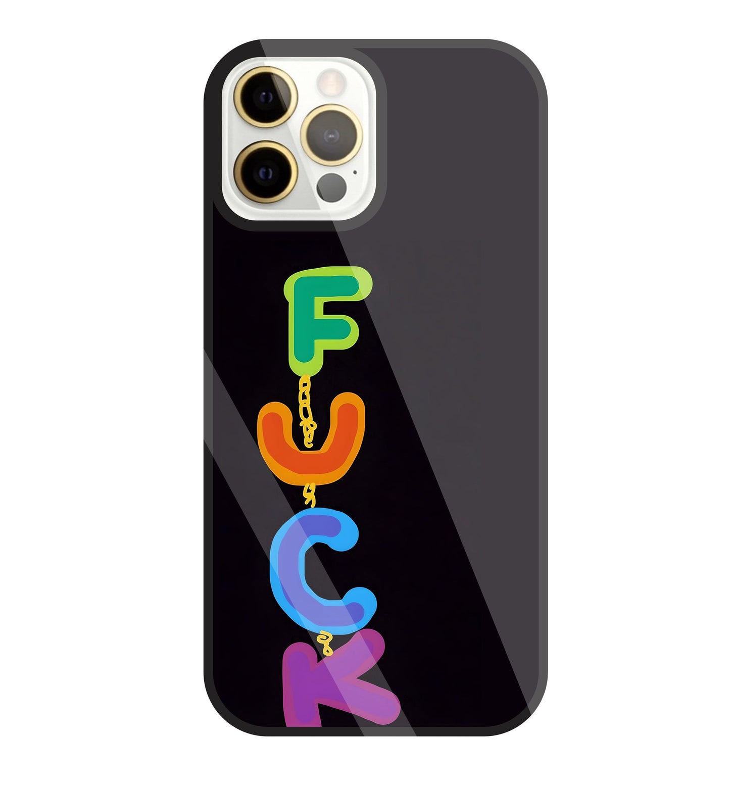 Multicolor Fuck Glass Case For Apple iPhone 12 Pro Max