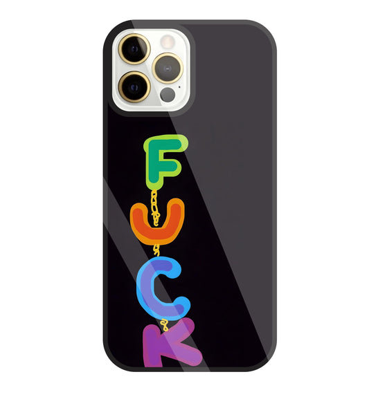 Multicolor Fuck Glass Case For Apple iPhone 12 Pro Max