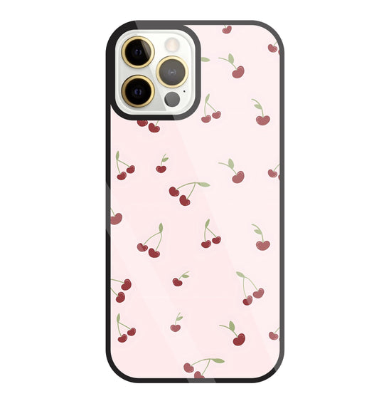 Pink Cherry Glass Case For Apple iPhone 12 Pro Max