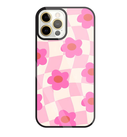 Pink Flower Glass Case For Apple iPhone 12 Pro Max