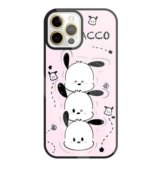 Pochacco Puppy Pink Glass Case For Apple iPhone 12 Pro Max