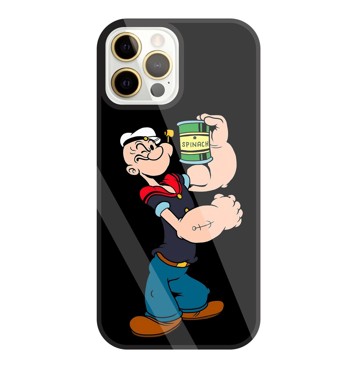 Popeye Spinach Glass Case For Apple iPhone 12 Pro Max