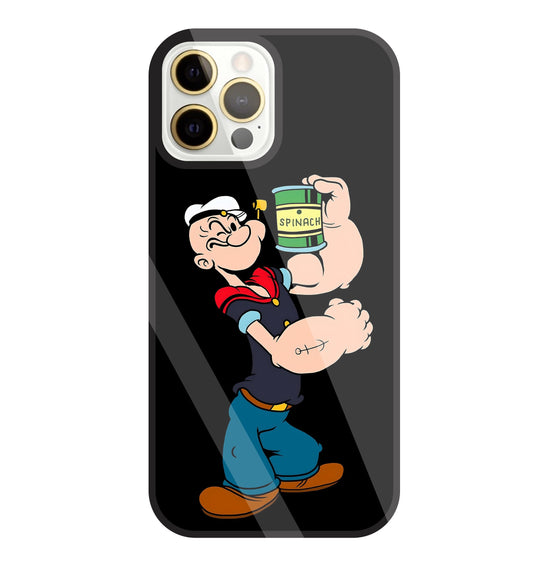 Popeye Spinach Glass Case For Apple iPhone 12 Pro Max