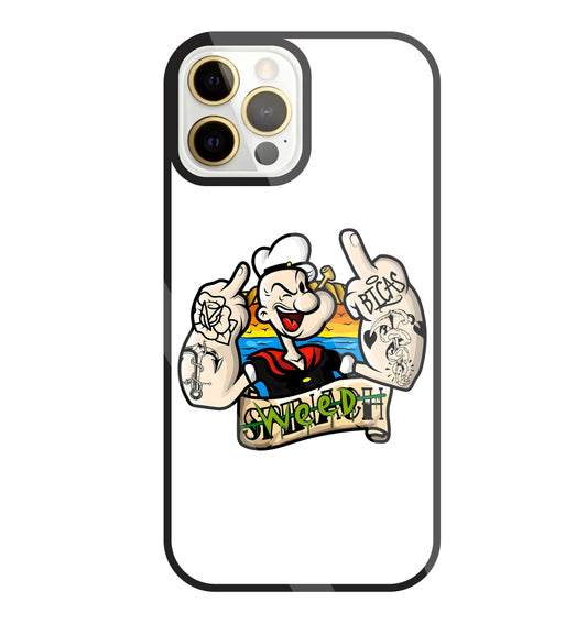 Popeye Weed Glass Case For Apple iPhone 12 Pro Max