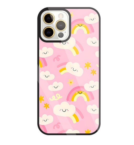 Smile Clouds With  Rainbow Glass Case For Apple iPhone 12 Pro Max